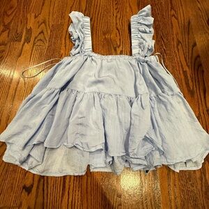 Altar'd State Light Blue Ruffled Tank Top